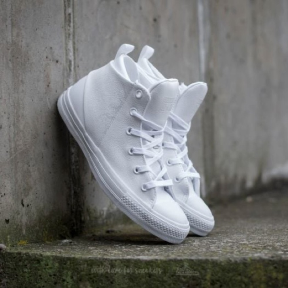 White Hightop Leather Converse